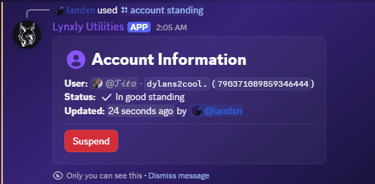 Lynxly Utilities — Account Information
